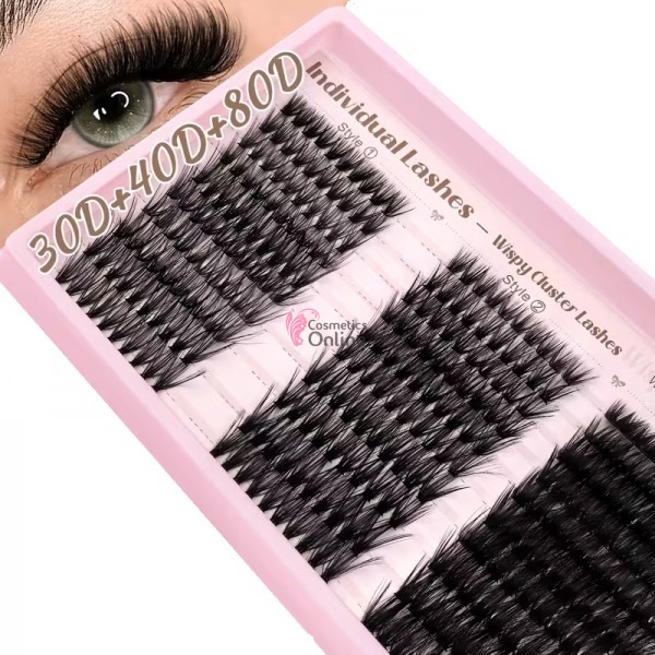 Gene false  smocuri / manuchi Beautyful Eyelash 30-80D de D /0,15 /8-16mm PINK-348F + 1 Adeziv gene Marie Beauty 12g